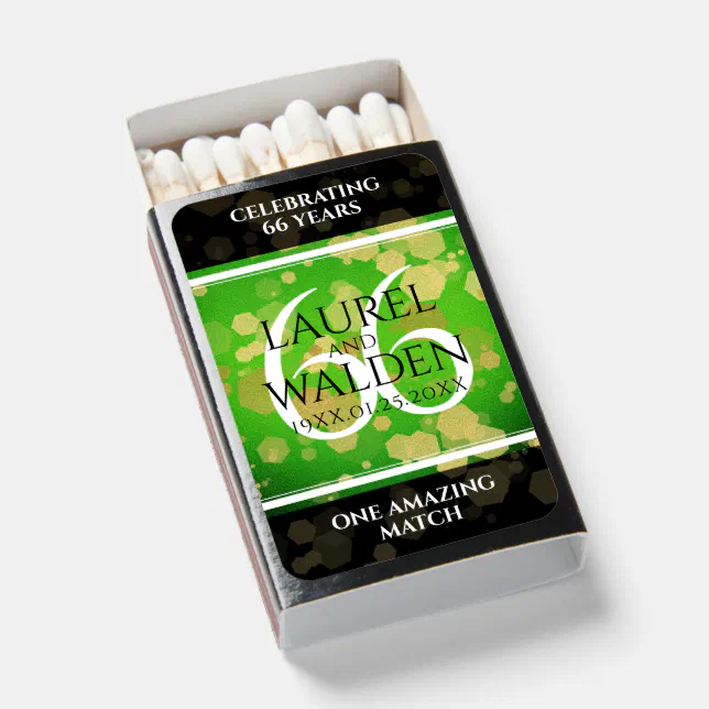 Elegant 66th Titanite Wedding Anniversary Matchboxes