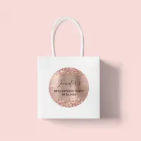 Glittery Rose Gold Foil 80th Birthday Party Classic Round Sticker