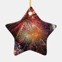 Fireworks Finale Ceramic Ornament