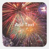 Fireworks Finale Square Sticker