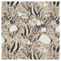 Tropical Fish Pattern on Taupe Fabric