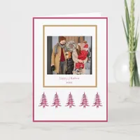 Red Pagoda Christmas Trees 1-Photo  Card