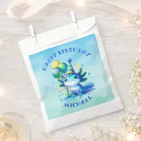 Blue and Green Axolotl Boy's Birthday Party Favor Bag