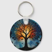 Cute Tree of Life Watercolour Keychain