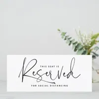 Social Distancing Reserved Sign Minimalist Script Invitation