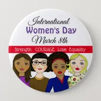 International Women's Day March 8th Button