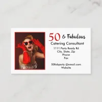 50 and Fabulous 50th Birthday Catering Consultant Business Card