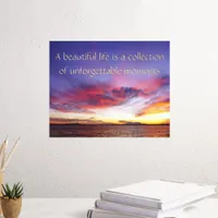 Breathtaking sunset over the sea - quote  foil prints