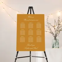 Golden Orange 9 Table Seating Chart Foam Board