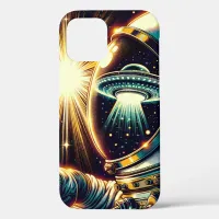 Astronaut with a Reflection of a UFO  iPhone 12 Case