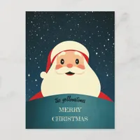 Cute Smiling Santa with a Heart Warming Message Holiday Postcard