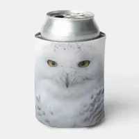Beautiful, Dreamy and Serene Snowy Owl Can Cooler