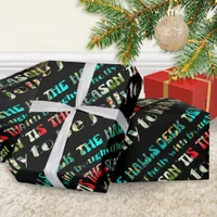 Deck The Halls Festive Colorful Groovy Modern Wrapping Paper