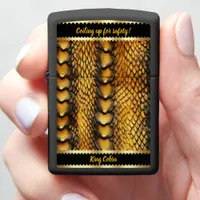 Close-up of a snake's vibrant skin zippo lighter