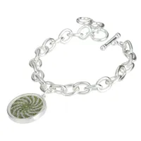 Charm Bracelet - Green and White Spiral