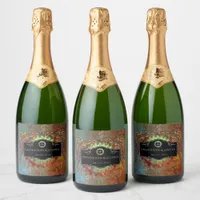 Steampunk Vintage Wedding Personalized  Sparkling Wine Label