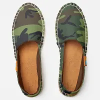 Military Green Camouflage Abstract Pattern Espadrilles