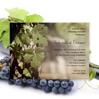 Natural Grape Leaves Vineyard Wedding Shower Invitation