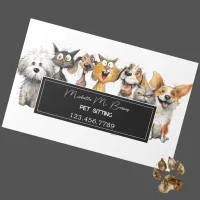 Funny Crazy Cats Dogs Animals Care Pet Sitter Business Card Magnet