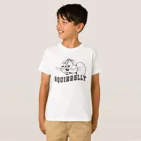 A Bit Squirrelly Squirrel Black Line Art Kids T-Sh T-Shirt