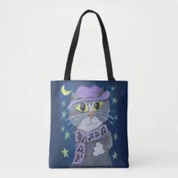 Folk Art Jazz cat Tote Bag