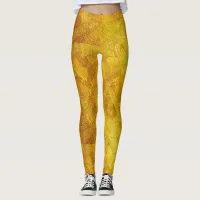 Gold Abstract Pattern Leggings