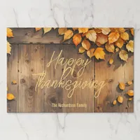 Yellow Fall Leaves Thanksgiving Paper Placemat