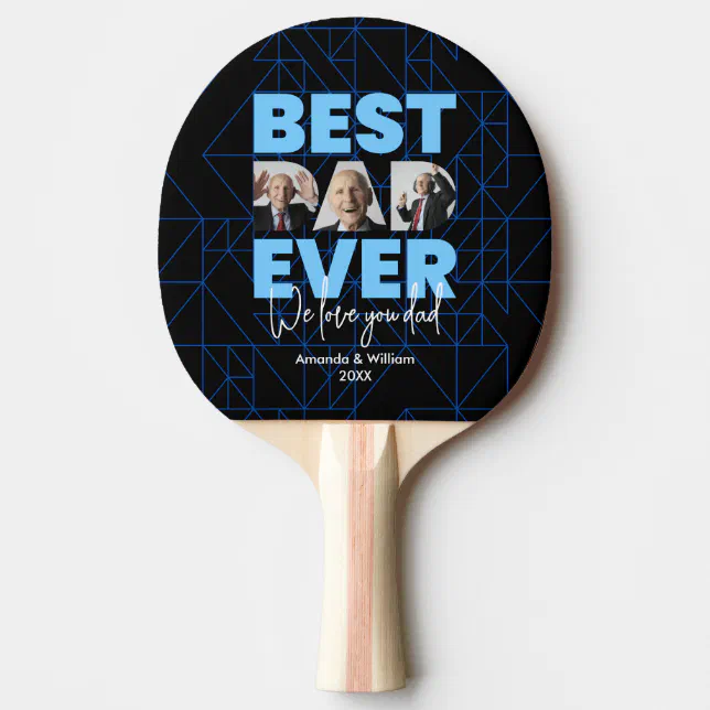 Best Dad Ever | Father's Day | Black Ping Pong Paddle