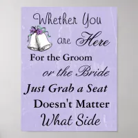 Wedding Seating Chart, Sit "wherever" Poster