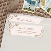 Boho Floral Pampas Grass Wedding Return Address Label