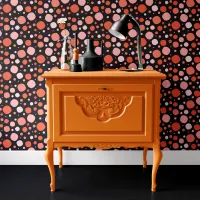 Black and Orange Polka Dot Halloween Wallpaper