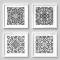 Insect Mandala Art Custom Color Wall Art Sets