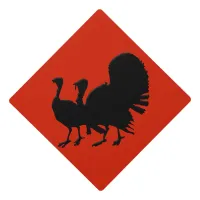 Silhouette of Turkeys Graduation Cap Topper