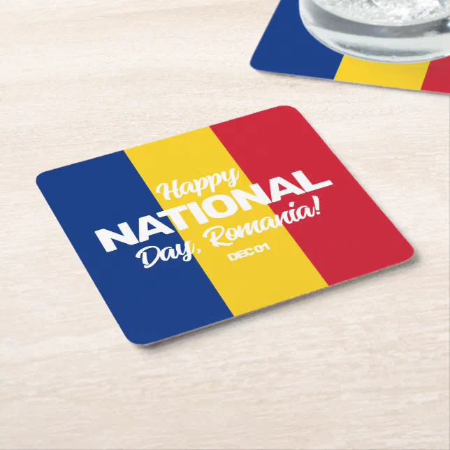 Romania Independence Day Romanian National Flag Square Paper Coaster