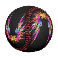 Phoenix - colorful fractal art on black baseball