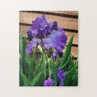 Pretty Purple Iris Floral Jigsaw Puzzle