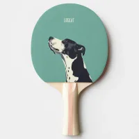 Black and White Boxer Ping Pong Paddle