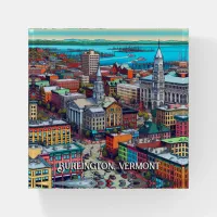 Burlington, Vermont Comic Book Style Art Paperweight