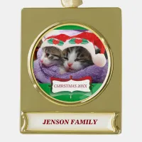 Kittens in Santa Hats Christmas 20XX Ornament