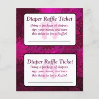 Magenta Bows Baby Shower Raffle Ticket Flyer