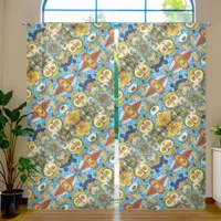 Chaotic and Colorful Fantasy Creature tiled Sheer Curtains