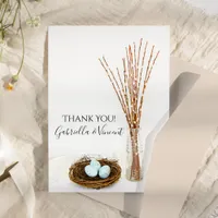 Bird Nest Eggs and Pussy Willows Wedding Thank You