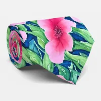 Watercolor Floral Neck Tie