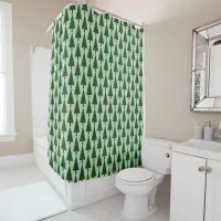 Simple Shapes Christmas Tree All-Over Pattern Shower Curtain