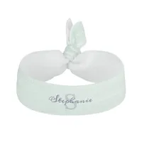 Elegant Simple Pretty Pastel Green Monogrammed Elastic Hair Tie