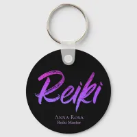 *~* Reiki Energy Healing Iridescent Typography Keychain