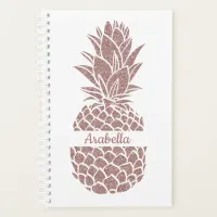 Girly Elegant Blush Pink Glitter Pineapple Name Planner