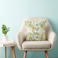 Abstract green and gold Abstract Tropical Floral Throw Pillow