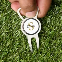 Simple Monogram Name Gold and White Divot Tool