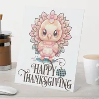 Cute Thanksgiving Turkey Pedestal Sign